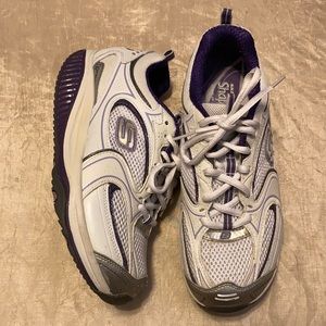 Skechers Shape Ups White Purple Toning Sneakers